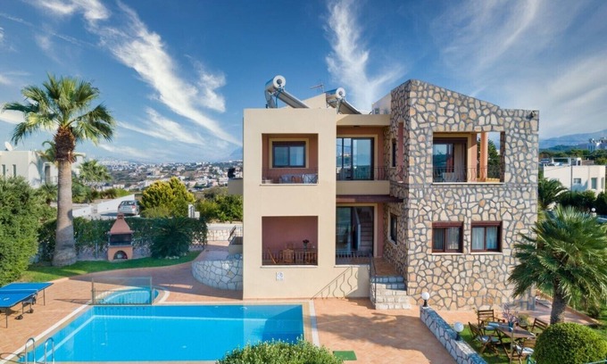 Kato Stalos Villa | Stunning view*Private pool *500mt to Stalos beach