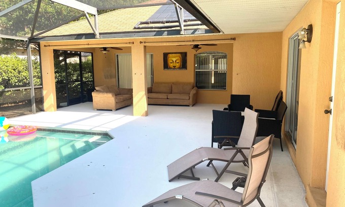 Orange Tree Villa | Stunning Villa w/Solar Heated Pool Near Disney