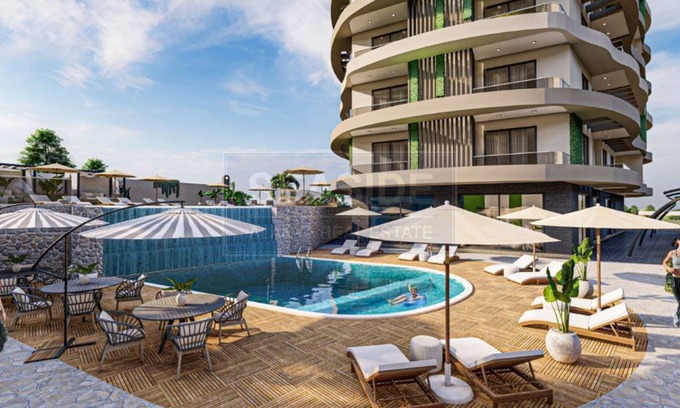 Avsallar Apartment | Stylish 1BR Flat Pool View & 10 min Walk to Beach