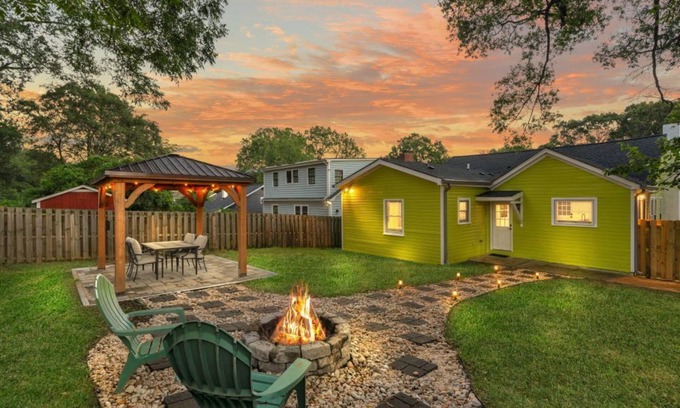 Plaza Midwood House | Stylish 4BR Haven: Serene Backyard and Fire Pit
