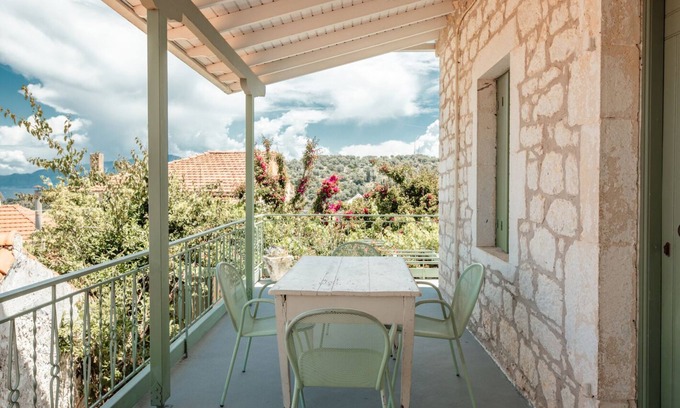 Spartochori Apartment | Stylish, private apartment at village centre, WiFi, pool, walk to amenities