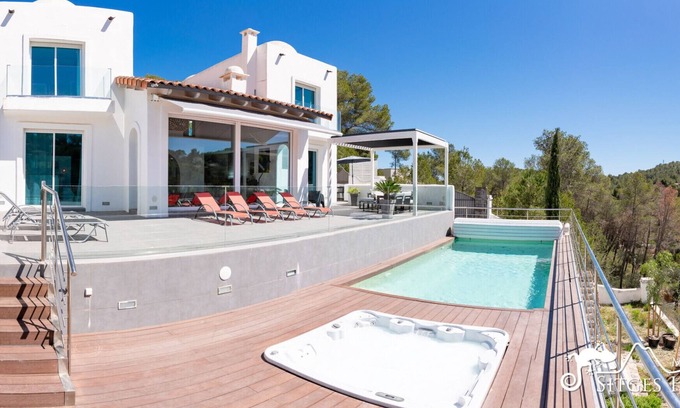 Olivella Villa | Stylish Villa Ibiza with Private Pool and Jacuzzi and calming views