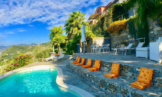 Zoagli Apartment | SUITE DOLCEVITA by KlabHouse- w/Pool And Jacuzzi garden and seaview