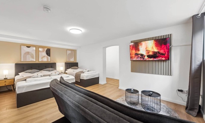 Kaiserslautern Apartment | Suite L for 3 - Kitchen - Wi-Fi - Terrace