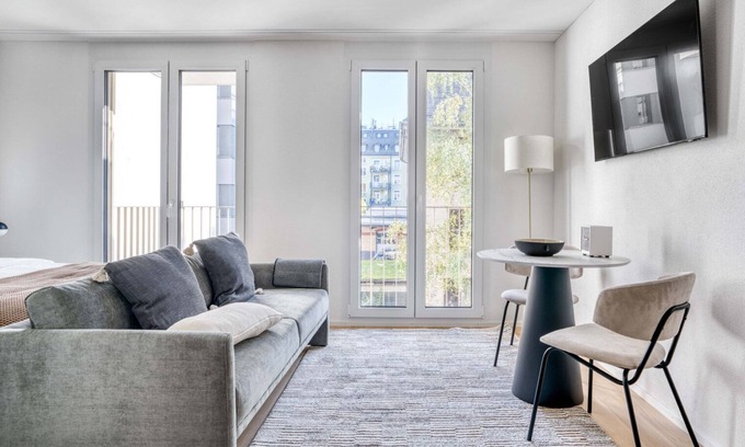 Sihlfeld Apartment | Sunlit Wiedikon 1 Room w/Storage & W/D, 1 min to Market, by Blueground