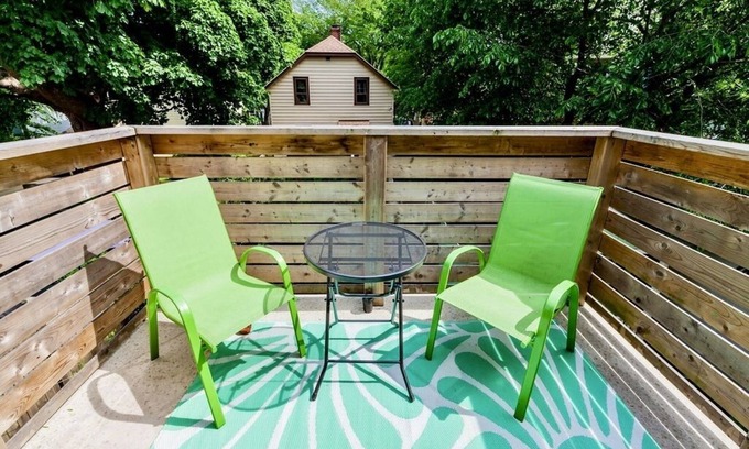 North End House | Sunny and central 2 bedroom flat, in duplex with private deck and parking onsite
