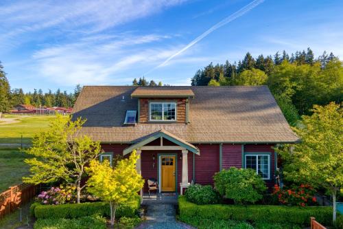 Langley House | Sunny Backyard Fireplace Coastal Access in Peaceful Neighborhood Near Shopping