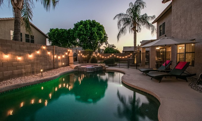 Gilbert Ranch House | Sunshine and Good Times! Massive 5/bdrm with Pool, Hot Tub, and Game Room!