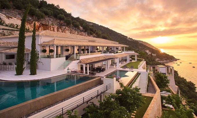Nisaki Villa | Super Elite Corfu Villa | Villa Paradiso | 6 Bedroom | 2 Heated Infinity Pools.