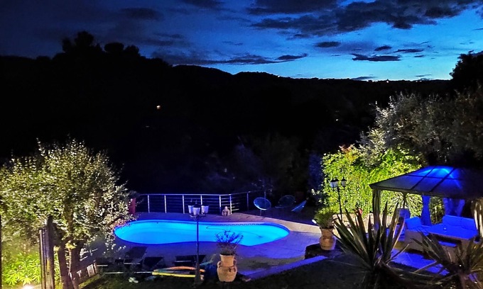 La Roquette-sur-Siagne Apartment | Superb Apt 3p garden level villa with pool