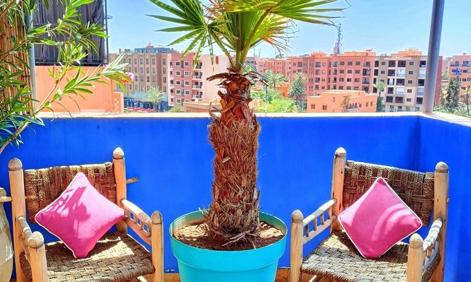 Majorelle Apartment | Superb Apt with Panoramic Terrace, Steps from Majorelle Gardens and YSL Museum