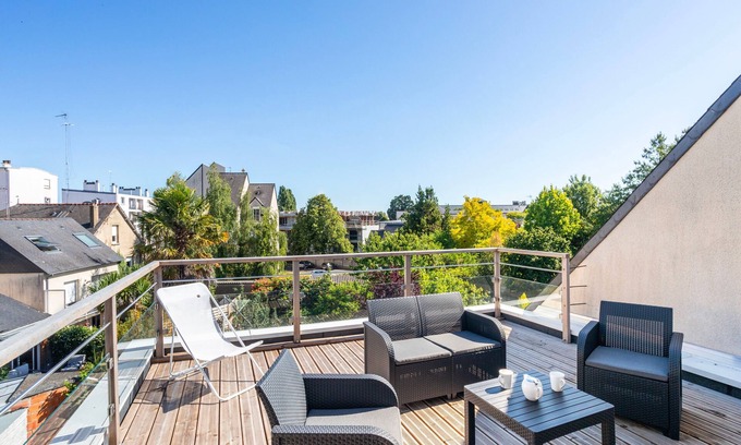 Nord-Saint-Martin Apartment | Teranga - Studio avec grande terrasse dans Rennes