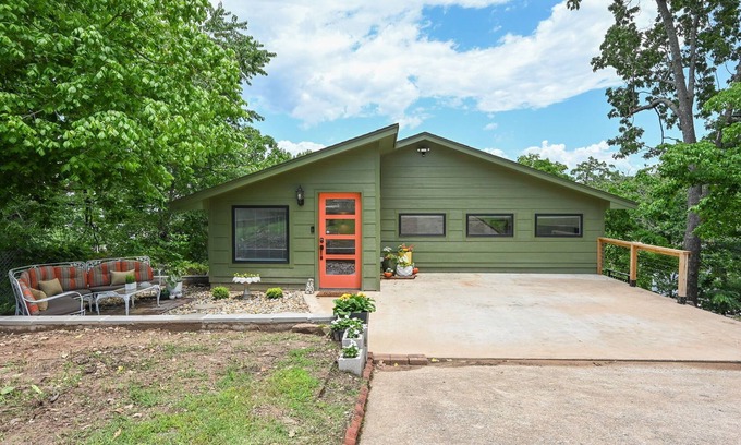 Eucha House | That 70's Lake Front Home w Dock 2-bedroom house, Hot Tub & Fire Pits in Eucha!