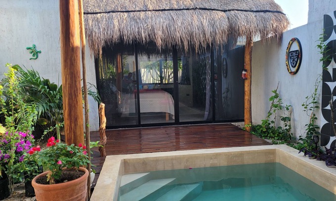Chuburna Puerto Apartment | The Cenote suite, detached room, with its own private pool