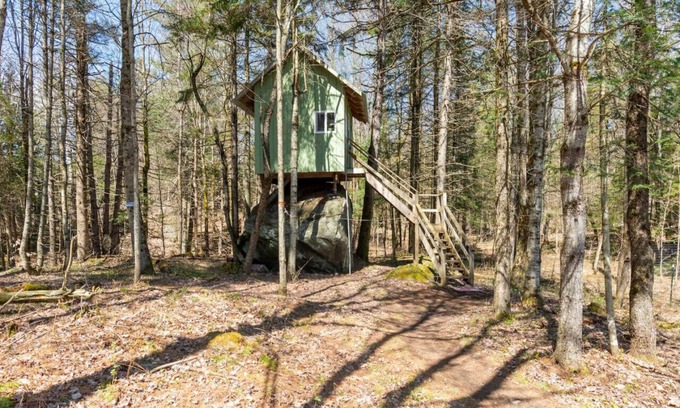 Hopkinton Cabin | The Rock House up in the trees!