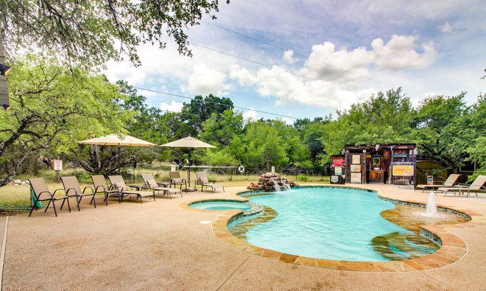 Dripping Springs House | Three Dog-Friendly Cabins Together with Shared Pool, Hot Tub & Outdoor Kitchen