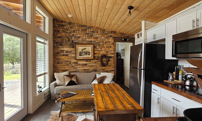 Hollister Cabin | Tiny Home Cabin. Farm animals. National Parks., The Pinnacles & Hollister Hills