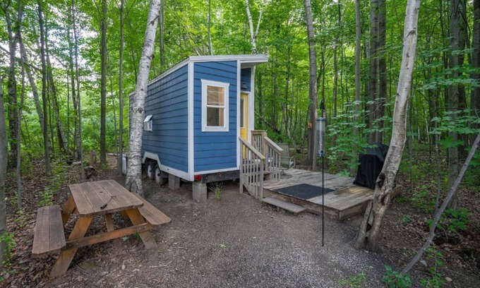 Lapeer House | ❤️Tiny house THOW in woods -odorless compost toilet NEW-hot tub