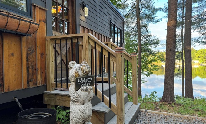 Lochmere Cabin | Tiny Pine Lakefront Cabin with Dock, Fire Pit & BBQ