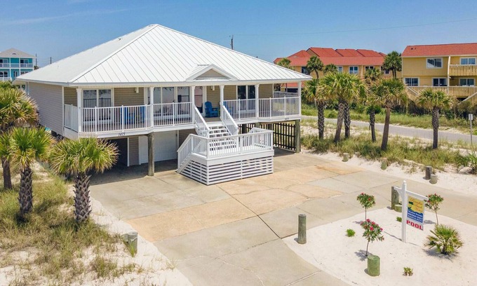 Villa Segunda House | Tranquil covered deck with Gulf views, private pool and easy beach access.