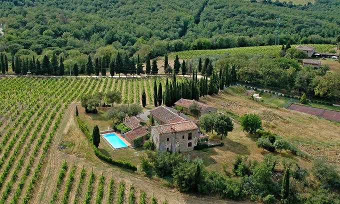 Castelnuovo Berardenga House | Traumblick in die Toskana vom Ferienhaus mit Pool auf Hügel zw. Siena u. Florenz
