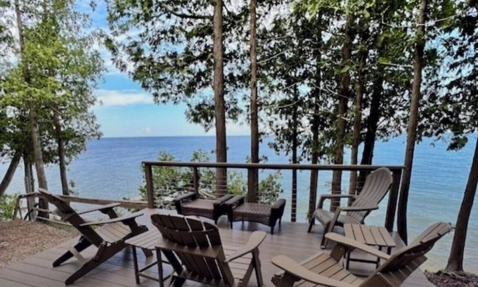 Gills Rock House | TREEBROOK Luxury Waterfront 5 BR 3 BA home Stunning Views, Decks, and Fire Pit