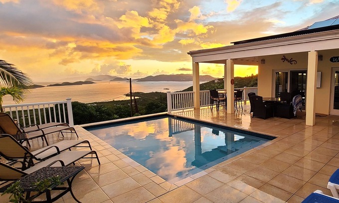 Mariendal Villa | Tropical Palm Villa- Ocean Views From All Rooms, Solar Power, Private Pool