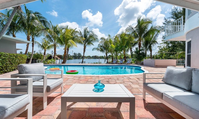 Ojus House | Tropical Waterfront Family Oasis - Heated Pool - Near the Beach & Aventura Mall!