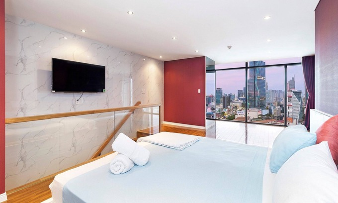 Nguyen Thai Binh Apartment | Two storey Penthouse with cozy-painted colour