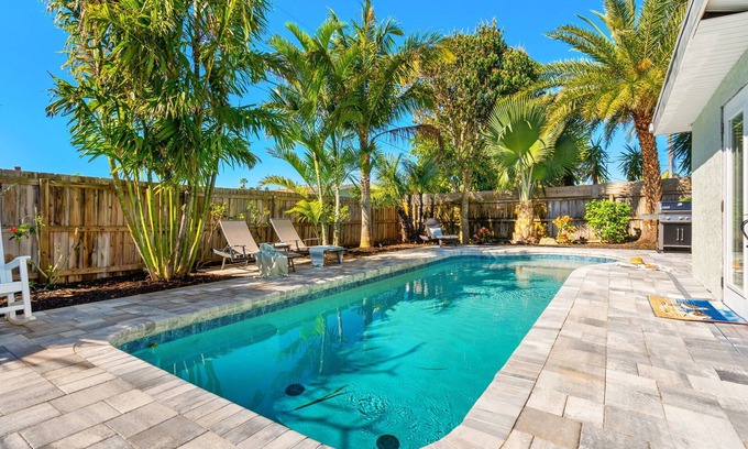 Seacoast Shores House | Ultimate Beach Oasis: Heated Pool, Game Room & Pet-Friendly 🏖️