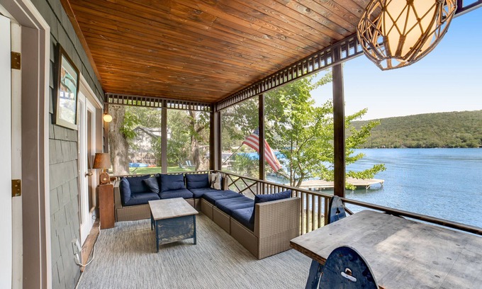 Hammondsport House | Unique & charming lakefront home with screened-in patio