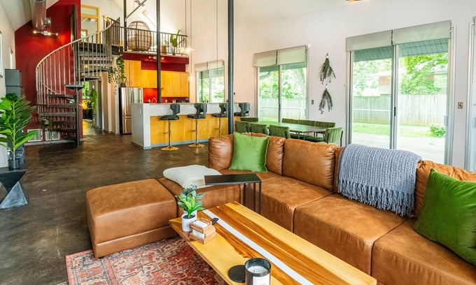 Bloomington House | Unique; Modern; Spiral Staircase; Loft; Near IU; Whirlpool Tub; Natural Light