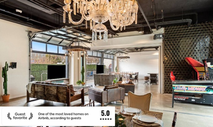 East Cesar Chavez House | Unit 2+3 Inn Cahoots on 6th: 10BR/26 Bed - Pool, Roofdeck, Garden Bars, Walk To Everything!
