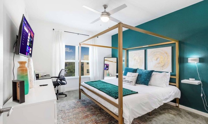Dreamhill Estates Apartment | Unwind at Zenful Affirmations—a serene, stylish 2BR/2BA near SW Medical Center, Lackland AFB, and Riverwalk. Designed for comfort, work, and connection, it's perfect for military, medical & business pros, families & displaced guests. Welcome home!