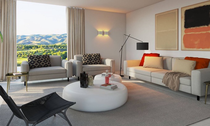 Vila Nova De Cacela Apartment | Unwind on the shaded terrace overlooking the lush gardens and pool.