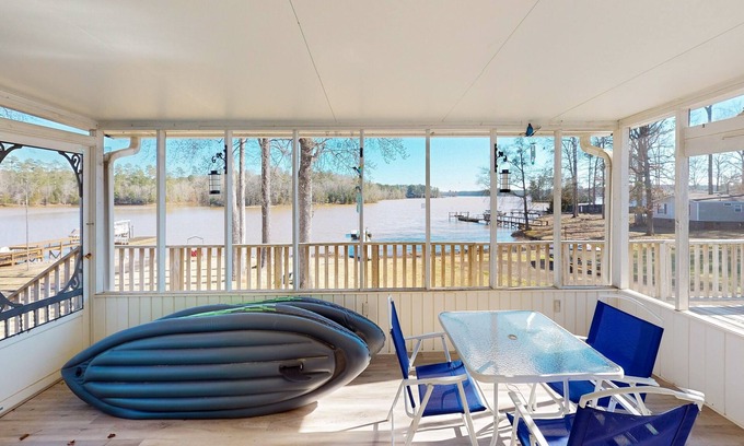 Prosperity House | Updated lakefront home with private dock, 2 kayaks, grill, lake views & access