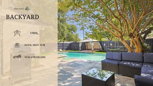 Farmers Branch Villa | Upscale 6BR 2,5BA Holiday Home with Pool, Hot Tub & Game Room