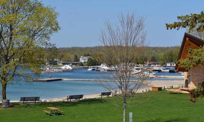 Sister Bay Condo | Upscale Water View Condo in Downtown Sister Bay! Walk to everything!