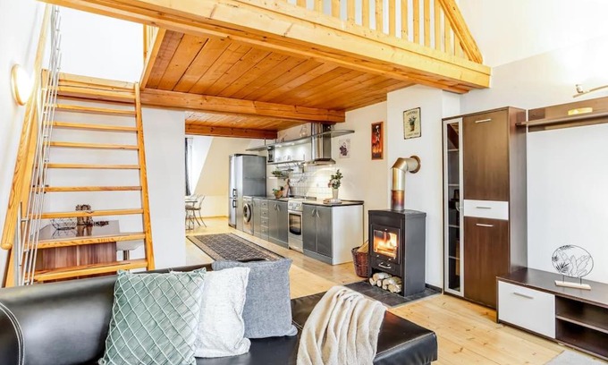 Ceske Budejovice Apartment | Utulny a prostorny podkrovni byt s krbovymi kamny