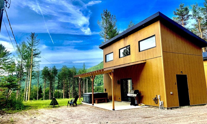 Saint-Raymond Ski Chalet | Valley view north arm#spas#outdoor fireplace#nature#guaranteed fun