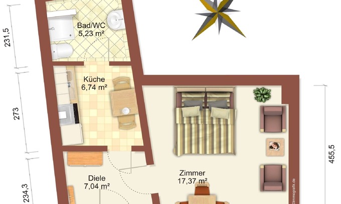 Ploen Apartment | Very central apartment/150m to the large Plöner See/Fewo 1