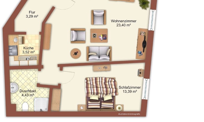 Ploen Apartment | Very central apartment/150m to gr. Plöner See/Fewo 5/Boxspringb. 2x2,10m