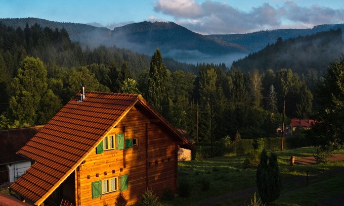 Saulxures House | Very quiet wooden house with log sauna in a charming environment