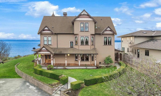 Tulalip Villa | Victorian Waterfront Mansion w/180° Puget Sound Views
