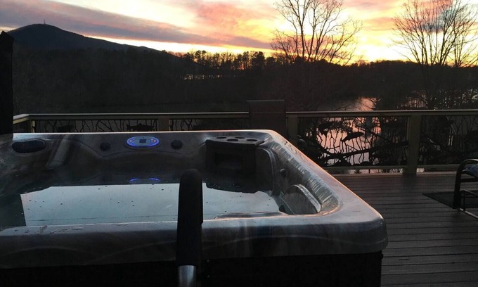 Huddleston House | Views from upscale hm are of trees, beautiful gardens, mountains & lake. Two Decks are stunning