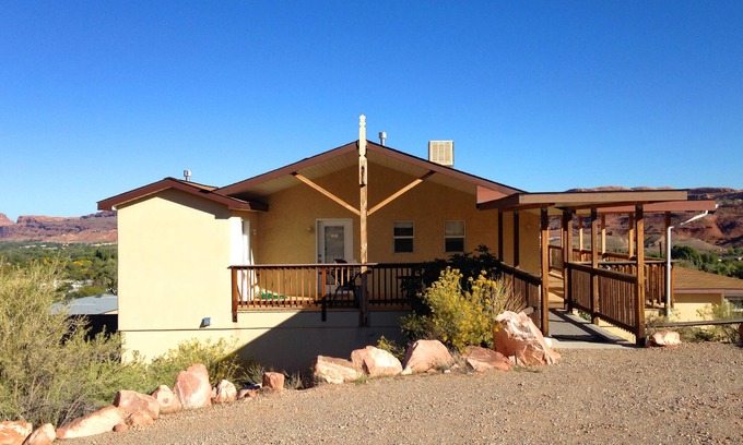 Moab House | Views of the La Sal Mountains, Red Rock Cliffs, and a Private wrap around Deck!