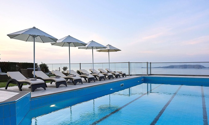 Vathianos Kampos Villa | Villa Ada -5 bedrooms villa with a heated pool & heated hot tub. Amazing view !