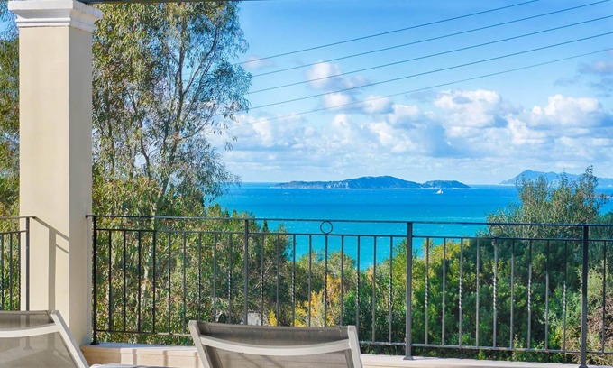 Termenades Villa | Villa Afionas mit Pool und Meerblick - 3 Minuten vom Strand