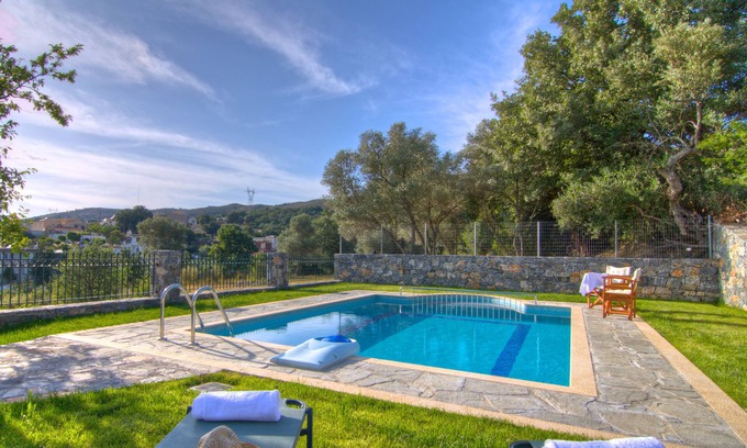 Kato Valsamonero Villa | Villa Balsam: Luxury villa with private swimming pool, garden, and barbeque.