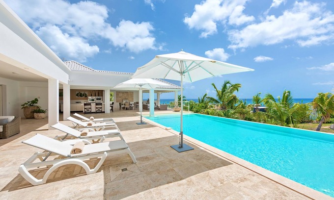 Les Terres Basses Villa | Villa Bamboo Fall Incentive | Ocean View - Located in Wonderful Terres Basses with Private Pool